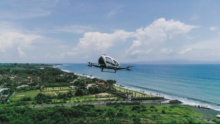 EHang 216 Autonomous Aerial Vehicle Completes Debut Flight Demo in Bali, Indonesia
