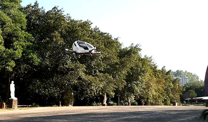 Photo of EHang 184 running flight test