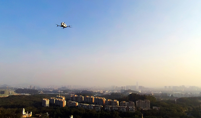 Photo of EHang 184 running flight test